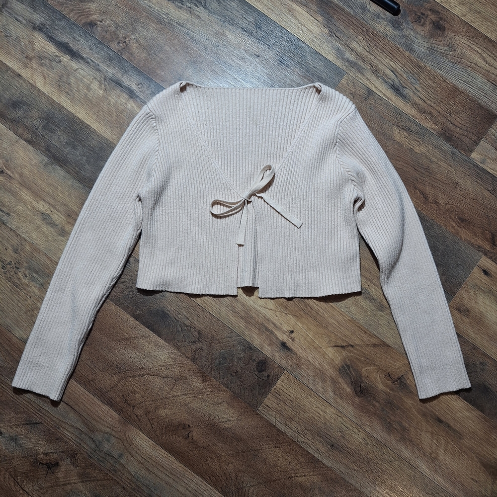 SHEIN Beige Ribbed Women's Cardigan